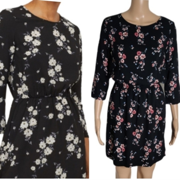 H & M Black Floral Mini Dress (Divided) Size 2 - Picture 15 of 15